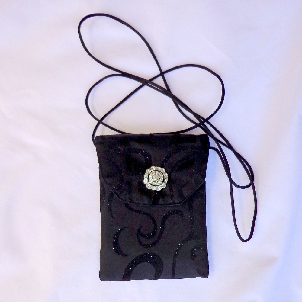 Sparkling Black Cell Phone Purse